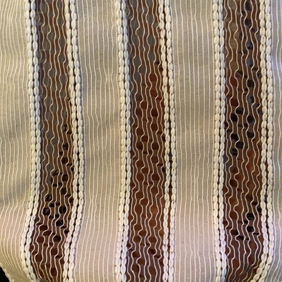 E Stewart button down tan nude vertical textured panels womens size 12, Large - Picture 6 of 6